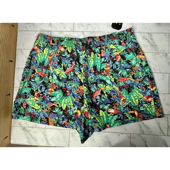 Vtg Toucan Dance by Fast Lane Shorts Hawaiian Pull On Mens 2XL Novelty Coastal - Picture 4 of 10